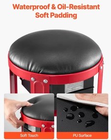 VEVOR Rolling Mechanic Stool Garage Seat 300 lbs Load with Wheels &amp; Storage