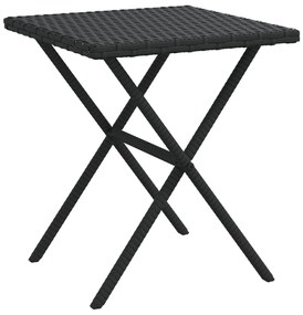 vidaXL Ξαπλώστρες 2 τεμ. Μαύρες από Συνθετικό Ρατάν με Τραπέζι