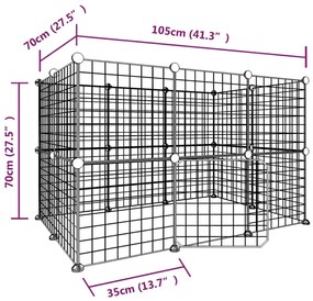 vidaXL Κλουβί Κατοικίδιων με 20 Πάνελ + Πόρτα Μαύρο 35 x 35εκ Ατσάλινο