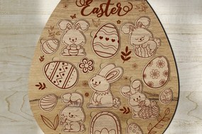 Intra απο ξύλο plywood Χρώμα wenge 3mm-4mm πάχος - Πασχαλινό Αυγό - Παζλ για Παιδιά Δίασταση 5x6 cm INTRAFABR-120885526