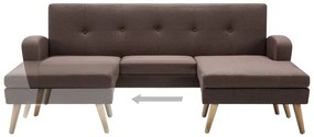 vidaXL Καναπές Γωνιακός Καφέ 186 x 136 x 79 εκ. Υφασμάτινος