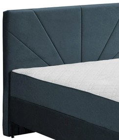 Επενδυμένο Κρεβάτι Due Sun με Aποθηκευτικό χώρο Navy Blue Διπλό 160x200 εκ. 165x209x115 εκ.