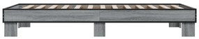 vidaXL Πλαίσιο Κρεβατιού Γκρι Sonoma 90x200 εκ. Επεξ. Ξύλο &amp; Μέταλλο