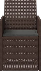 vidaXL Καρέκλες Εστιατορίου Κήπου 2 pcs Καφέ και Ανθρακί PP