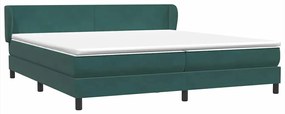 vidaXL Box Spring Κρεβάτι με στρώματα Σκούρο πράσινο Βελούδινο