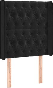 vidaXL Κρεβάτι Boxspring με Στρώμα &amp; LED Μαύρο 80x200 εκ. Βελούδινο