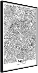 Αφίσα - City Map: Paris - 20x30 - Μαύρο - Χωρίς πασπαρτού