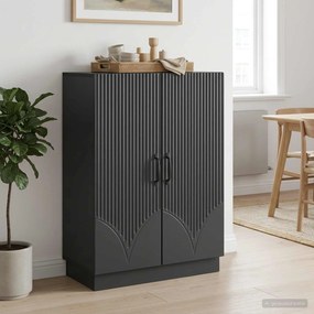 vidaXL Πλαϊνό γραφείο Μαύρο 66 x 34,5 x 87 εκ. Επεξεργασμένο Ξύλο