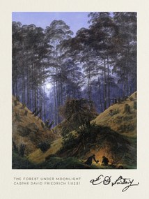 Αναπαραγωγή The Forest under Moonlight (Vintage Fantasy Landscape) - Casper David Friedrich, (30 x 40 cm)