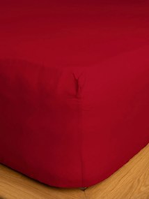 Κατωσέντονο Υπέρδιπλο 160x200+30 Mε Λάστιχο Μεμονωμένο Sunshine Home Cotton Feelings 113 Red