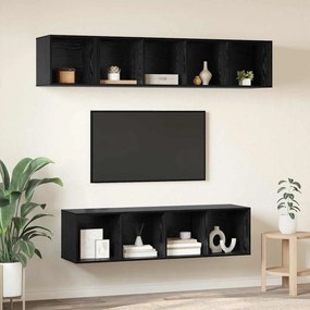 vidaXL Σετ επίπλου τηλεόρασης 4 pcs Μαύρη Οξυά Επεξεργασμένο ξύλο