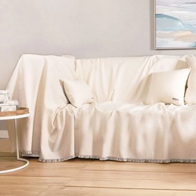 Ριχτάρι Τριθέσιου Καναπέ (180x300) Aslanis Home Mellia Εκρού