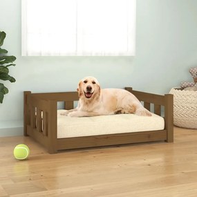 Κρεβάτι Σκύλου Μελί 75,5 x 55,5 x 28 εκ. από Μασίφ Ξύλο Πεύκου - Καφέ