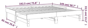 Καναπές Κρεβάτι Συρόμενος Λευκός 2x(75x190) εκ. από Μασίφ Πεύκο - Λευκό