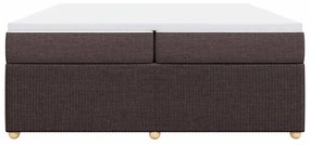 vidaXL Κρεβάτι Boxspring με Στρώμα Σκούρο Καφέ 200x200 εκ. Υφασμάτινο