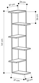 ΒΙΒΛΙOΘΗΚΗ ΓΩΝΙΑΚΗ SASO PAKOWORLD ΜΕΛΑΜΙΝΗΣ OAK 37X37X141ΕΚ