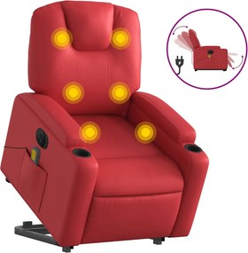 vidaXL Πολυθρόνα Μασάζ Ηλεκ.Ανακλινόμενη με Ανύψωση απόΣυνθετικό Δέρμα