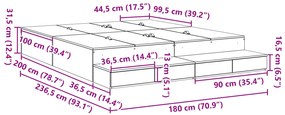vidaXL Κρεβάτι Αποθήκευσης από Καπνό Δρυς 180x200 εκ
