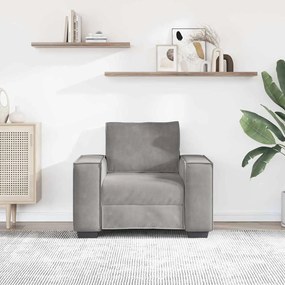 vidaXL Πολυθρόνα Ανοιχτό Γκρι Βελούδινη 100 x 78 x 84 εκ.