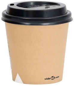 vidaXL Ποτήρια Καφέ Χάρτινα με Καπάκια 120 ml 1000 Τεμάχια Καφέ