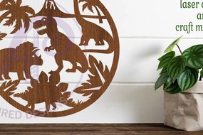 Intra απο ξύλο plywood 3mm-4mm πάχος - Επιγραφή Dinosaur Wall Art, . Διάνυσμα Δίασταση 40x50 cm INTRAFABR-80116019