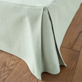 Μονόχρωμο κάλυμμα βάσης κρεβατιού από βαμβάκι, Panama