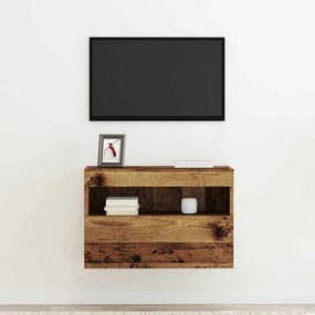 vidaXL Τηλεοπτική Βαθμίδα με LED Φώτα Παλιό Ξύλο 60x30x40 εκ
