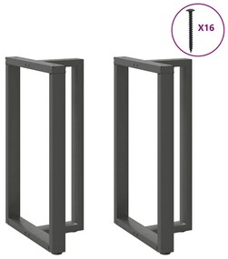 vidaXL Πόδια Τραπεζιού Μπαρ σε Σχήμα Τ, 2 τεμ. Ανθρακί 60x35x(100-101) εκ. Ατσάλι