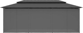 vidaXL Κιόσκι με Κουρτίνες Ανθρακί 600 x 298 x 270 εκ.