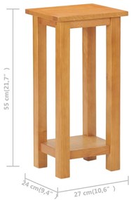 vidaXL Τραπέζι Βοηθητικό 27 x 24 x 55 εκ. από Μασίφ Ξύλο Δρυός