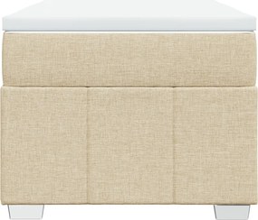 vidaXL Κρεβάτι Boxspring με Στρώμα Κρεμ 80 x 200 εκ. Υφασμάτινο