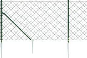 vidaXL Συρματόπλεγμα Περίφραξης Πράσινο 1,1 x 25 μ. με Καρφωτές Βάσεις