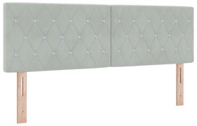 vidaXL Κρεβάτι Box Spring με Στρώμα  Ανοιχτό Γκρι 140x190 εκ Βελούδο
