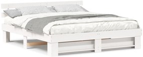 vidaXL Σκελετός Κρεβατιού Λευκό 180 x 200 εκ. Μασίφ ξύλο πεύκου