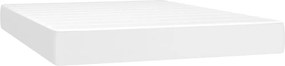 vidaXL Κρεβάτι Boxspring με Στρώμα &amp; LED Λευκό 140x200 εκ. Συνθ. Δέρμα
