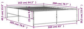 ΠΛΑΙΣΙΟ ΚΡΕΒΑΤΙΟΥ SONOMA ΔΡΥΣ 160X200 ΕΚ. ΕΠΕΞ. ΞΥΛΟ &amp; ΜΕΤΑΛΛΟ 3279878