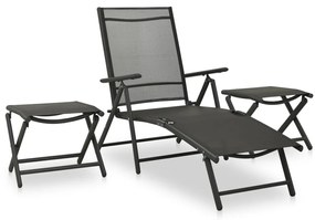 vidaXL Σετ Τραπεζαρίας Κήπου 10 Τεμαχίων Μαύρο / Ανθρακί