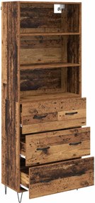 vidaXL Highboard με συρτάρι 2 pcs Παλιό ξύλο Επεξεργασμένο ξύλο