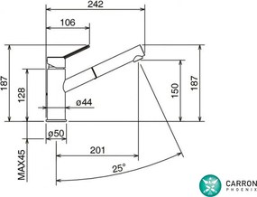 La Torre Newpro 42181 Chrome - Μπαταρία Κουζίνας με Ντους