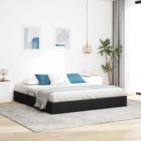 vidaXL Κρεβάτι Οθωμανικού Τύπου Μαύρο 160 x 200 cm ύφασμα