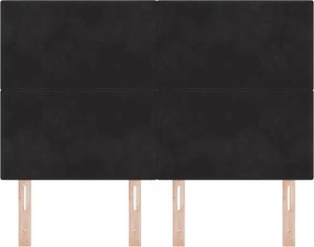 vidaXL LED κεφαλάρι με LED ταινίες φωτός Μαύρο 144 cm Βελούδο