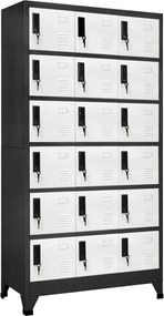 vidaXL Φοριαμός Ανθρακί και Λευκό 90 x 40 x 180 εκ. Ατσάλινος
