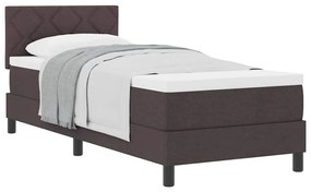 vidaXL Κρεβάτι box spring με στρώμα Σκούρο Καφέ 80 x 200 cm ύφασμα