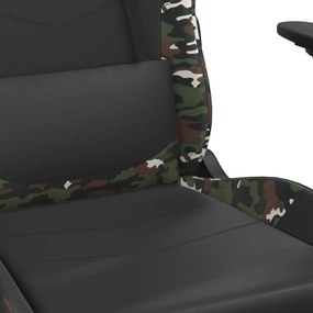 Καρέκλα Gaming Μασάζ Υποπόδιο Μαύρο/Παραλλαγή Συνθετικό Δέρμα - Μαύρο