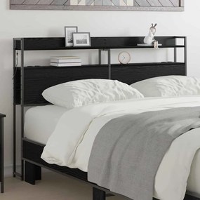 vidaXL Κεφαλάρι Αποθήκης με ράφι Μαύρη δρυς 150 cm Επεξεργασμένο ξύλο