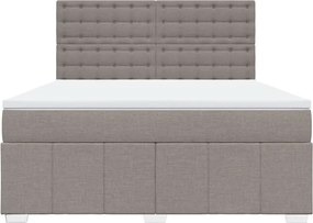 vidaXL Κρεβάτι Boxspring με Στρώμα Taupe 180x200 εκ. Υφασμάτινο