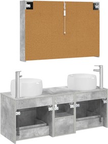 vidaXL Σετ Επίπλων Μπάνιου 4 pcs Γκρι Σκυροδέματος