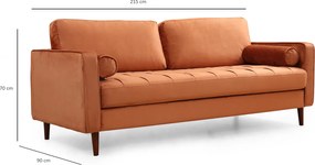 3-Seat Sofa Rome - Orange Orange