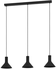 Φωτιστικό Οροφής - Ράγα Morescana 390219 96x20x150cm 3xE27 28W Black Eglo Steel