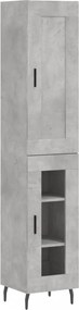 vidaXL Ντουλάπι Γκρι Σκυροδέματος 34,5x34x180 εκ. Επεξεργασμένο Ξύλο